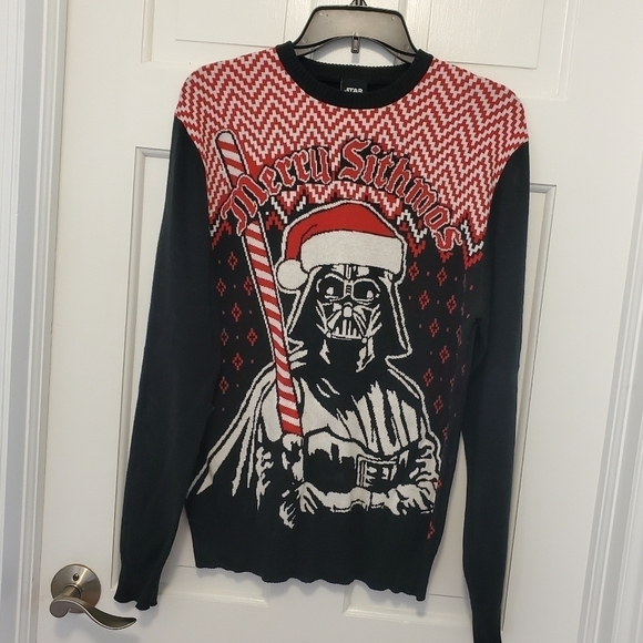 Star Wars Holiday Themed Crewneck Sweater "Merry Sithmas" Size Medium - Picture 1 of 4